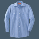 Long Sleeve Striped Industrial Work Shirt