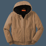 Washed Duck Cloth Insulated Hooded Work Jacket