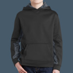 Youth Sport Wick ® CamoHex Fleece Colorblock Hooded Pullover