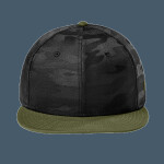 Camo Flat Bill Snapback Cap