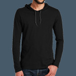 100% Ring Spun Cotton Long Sleeve Hooded T Shirt